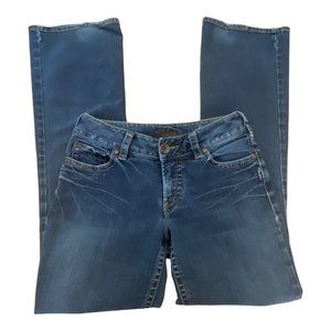 Vintage Silver Suki Jeans 27x30 Authentic Mcbling Embroidery Med Wash Bootcut